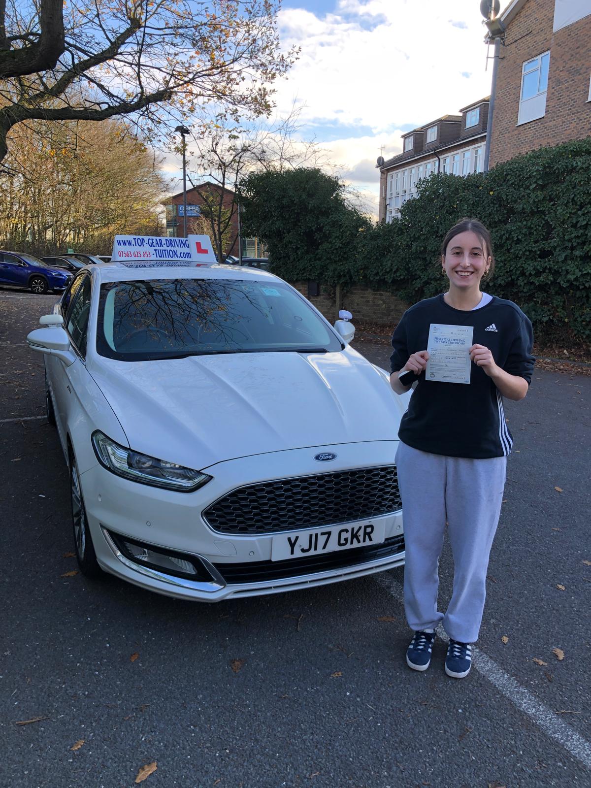 Student 2 celebrating passing their driving test with Top Gear Driving School